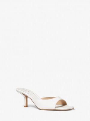 Michael Kors Anita Leather Sandal Sandalen Damen Weiß | WQ6350489