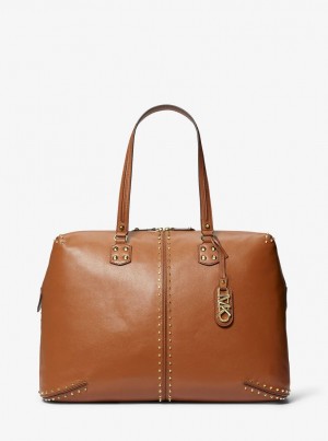 Michael Kors Astor Extra-Large Studded Leather Weekender Bag Duffle Tasche Damen Luggage | SL8235140