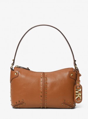 Michael Kors Astor Large Studded Leather Shoulder Bag Schultertasche Damen Luggage | BQ8102497