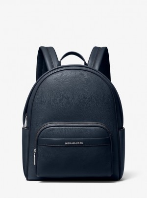 Michael Kors Bex Medium Pebbled Leather Backpack Rucksäcke Damen Navy | CW0149723