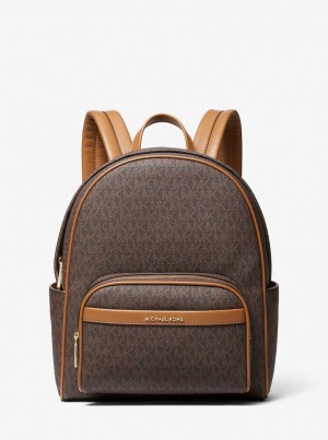 Michael Kors Bex Medium Signature Logo Backpack Rucksäcke Damen Brn/Acorn | DE5217083