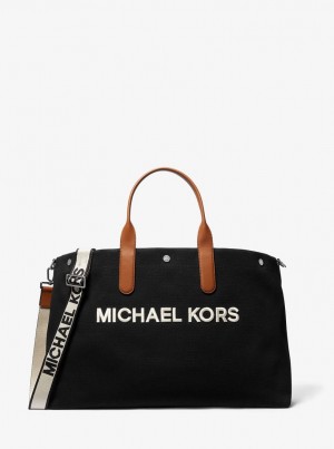 Michael Kors Brooklyn Oversized Cotton Canvas Tote Bag Duffle Tasche Herren Schwarz | WZ2530498