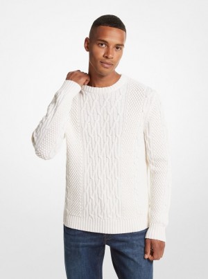 Michael Kors Cable Knit Sweater Pullover Herren Beige | GV4028659
