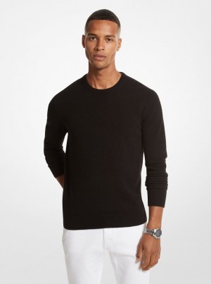 Michael Kors Cashmere Sweater T-shirts Herren Schwarz | ZI2589017