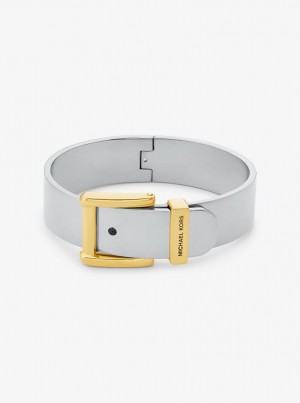 Michael Kors Colby Large Precious Metal-Plated Brass Bangle Armbänder Damen Two Tone | QR8561304