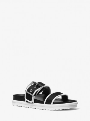 Michael Kors Colby Two-Tone Neoprene Slide Sandal Sandalen Damen Weiß | VK9853761