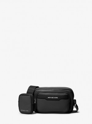 Michael Kors Cooper Pebbled Leather Camera Bag Umhängetasche Herren Schwarz | VP8537164