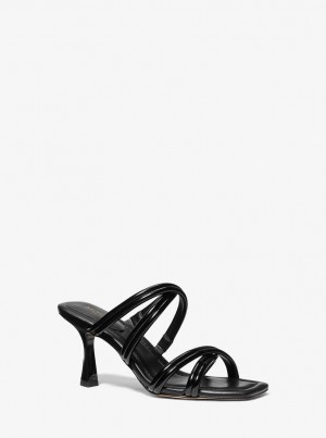 Michael Kors Corrine Patent Sandal Sandalen Damen Schwarz | SK7820635