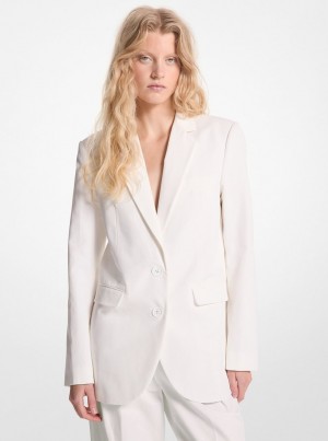 Michael Kors Cotton Blend Twill Blazer Jacken Damen Weiß | TX3104875