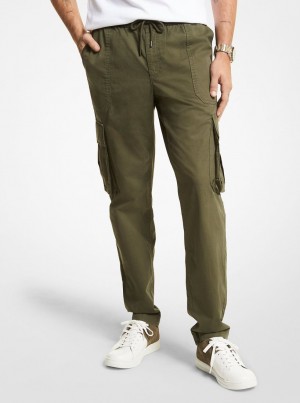 Michael Kors Cotton Cargo Pants Hose Herren Dunkelgrün | MU1673205
