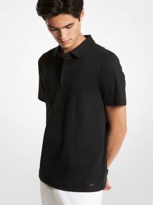Michael Kors Cotton Polo Shirt T-shirts Herren Schwarz | WN7283915