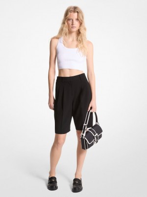 Michael Kors Crepe Bermuda Shorts Röcke Damen Schwarz | XB2074165