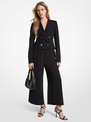 Michael Kors Cropped Crepe Blazer Jacken Damen Schwarz | AO0128536