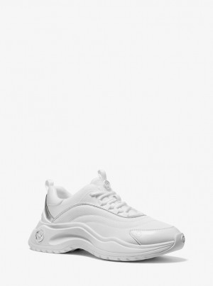 Michael Kors Dara Nylon Gabardine Trainer Sneakers Damen Weiß | JF1423805