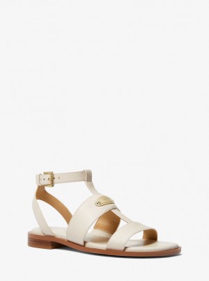 Michael Kors Darcy Leather Sandal Sandalen Damen Weiß | NY9264075