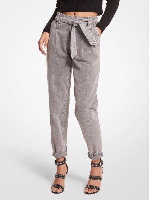 Michael Kors Denim Belted Jeans Hose Damen Waschen | XA0675481