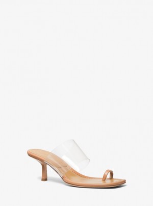 Michael Kors Dionne Leather Sandal Sandalen Damen Suntan | FA9815460