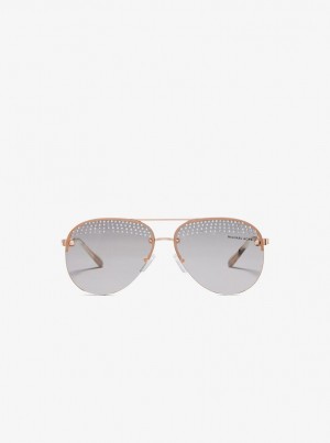 Michael Kors East Side Sunglasses Sonnenbrille Damen Rosa Gold | WK3487520