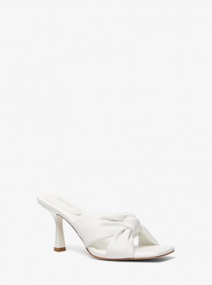 Michael Kors Elena Leather Sandal Sandalen Damen Weiß | WK6907154