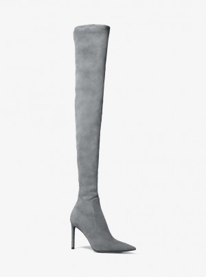 Michael Kors Elle Suede Boot Stiefel Damen Slate | IO0418675
