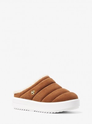 Michael Kors Emmett Quilted Suede Sneaker Mule Sneakers Damen Luggage | HB0193284