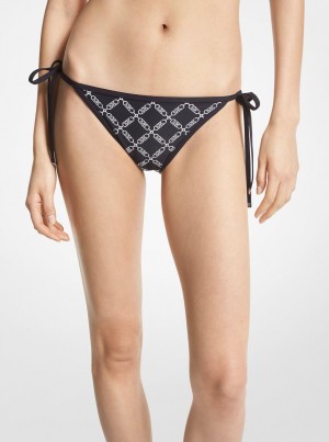 Michael Kors Empire Logo Bikini Bottom Bademode Damen Schwarz | DR8297604