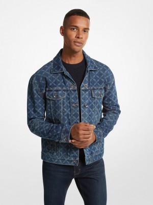 Michael Kors Empire Logo Print Denim Jacket Jacken Herren Taylor | AJ6742019