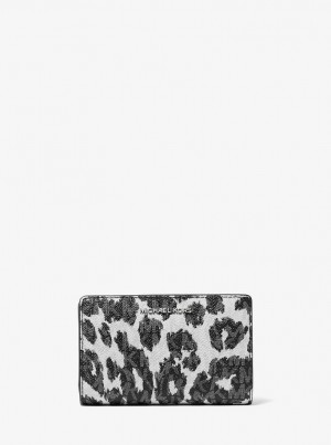 Michael Kors Empire Medium Leopard Logo Wallet Geldbörse Damen Schwarz | AG5921064