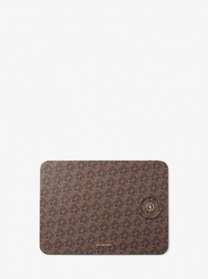 Michael Kors Empire Signature Logo Wireless Charging Mouse Pad Reisetasche Damen Braun | HZ2835409