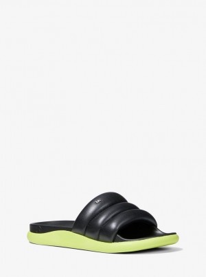 Michael Kors Finnie Quilted Slide Sandal Sandalen Damen Schwarz | PK1573428