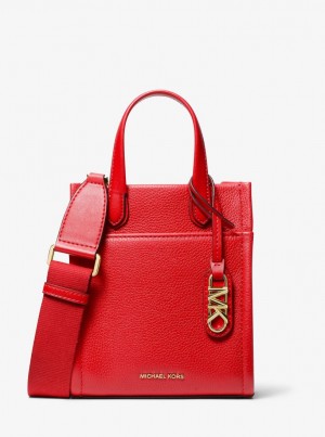 Michael Kors Gigi Extra-Small Pebbled Leather Crossbody Bag Umhängetasche Damen Rot | TU4152078