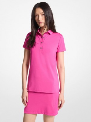 Michael Kors Golf Tech Performance Polo Shirt T-shirts Damen Rosa | KA2810637