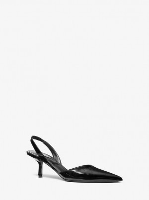 Michael Kors Holly Patent Leather Pump Sandalen Damen Schwarz | ZE2935618