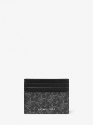 Michael Kors Hudson Empire Signature Logo Tall Card Case Kartenhülle Herren Schwarz | DS2039765