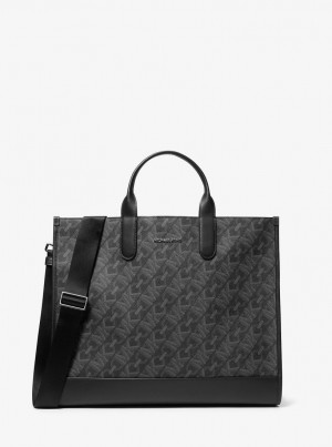 Michael Kors Hudson Empire Signature Logo Tote Bag Duffle Tasche Herren Schwarz | JV1460397