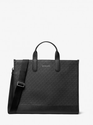 Michael Kors Hudson Logo Tote Bag Duffle Tasche Herren Schwarz | CW5462137