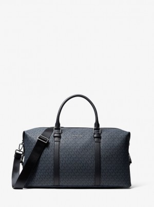 Michael Kors Hudson Logo Weekender Bag Duffle Tasche Damen Admrl/Plblue | ZM3914508