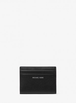 Michael Kors Hudson Pebbled Leather Bifold Wallet Geldbörse Herren Schwarz | UO0236859