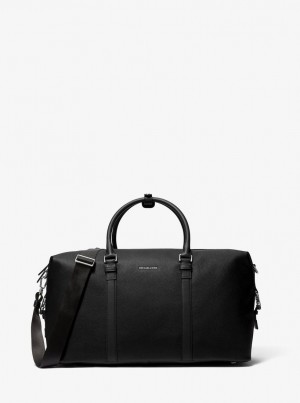 Michael Kors Hudson Pebbled Leather Duffel Bag Duffle Tasche Herren Schwarz | HV4309627