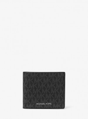 Michael Kors Hudson Signature Logo Billfold Wallet Geldbörse Herren Schwarz | AG7048365