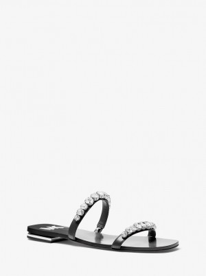 Michael Kors Jessa Embellished Sandal Sandalen Damen Schwarz | JT7210859