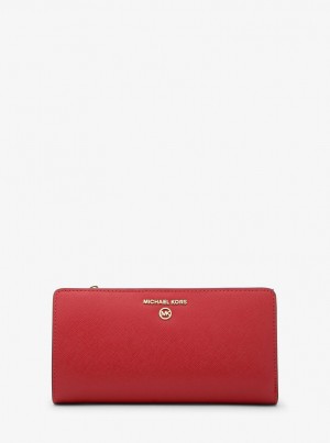 Michael Kors Jet Set Charm Saffiano Leather Continental Wallet Geldbörse Damen Flame | SC1075629
