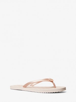 Michael Kors Jinx Logo Flip Flop Sandalen Damen Rosegld/Bllt | RW5678321