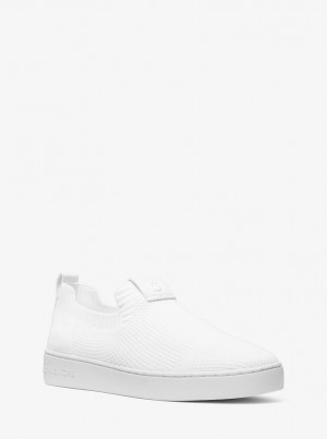 Michael Kors Juno Stretch Knit Slip-On Sneaker Sneakers Damen Weiß | QP9437160