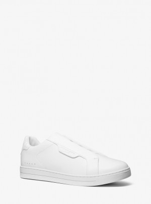 Michael Kors Keating Leather Slip-On Sneaker Sneakers Herren Bright Wht | VC5642980