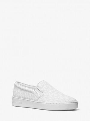 Michael Kors Keaton Logo Slip-On Sneaker Sneakers Damen Bright Wht | SN5643712