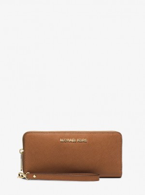 Michael Kors Leather Continental Wristlet Wristlet Damen Luggage | CN0784931