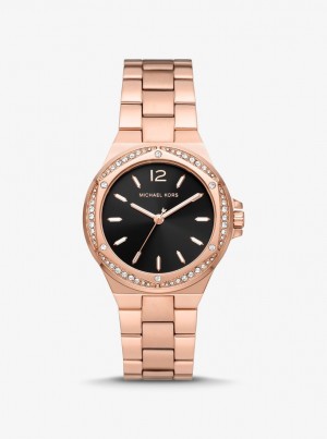 Michael Kors Lennox Pave Rose Gold-Tone Watch Gold-tone Damen Rosa Gold | WG6971820
