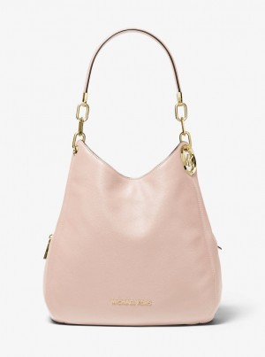 Michael Kors Lillie Large Pebbled Leather Shoulder Bag Schultertasche Damen Rosa | XQ1092745