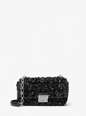 Michael Kors Limited-Edition Tribeca Small Hand-Embellished Shoulder Bag Schultertasche Damen Schwarz | LO3259187